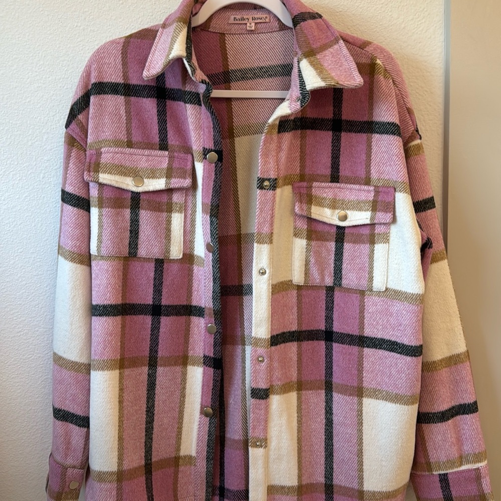 Pink plaid shacket!